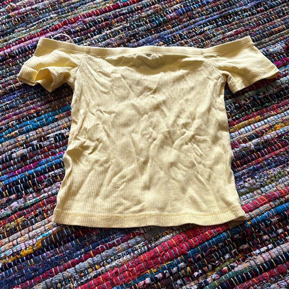 Yellow Off the shoulder crop top